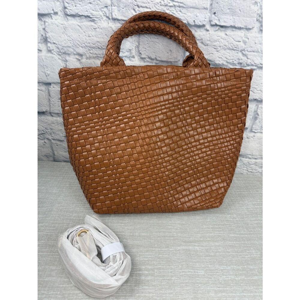 Thirty-One - Just Faux You - BRAND NEW - Woven Tote Handbag in Cognac Brown